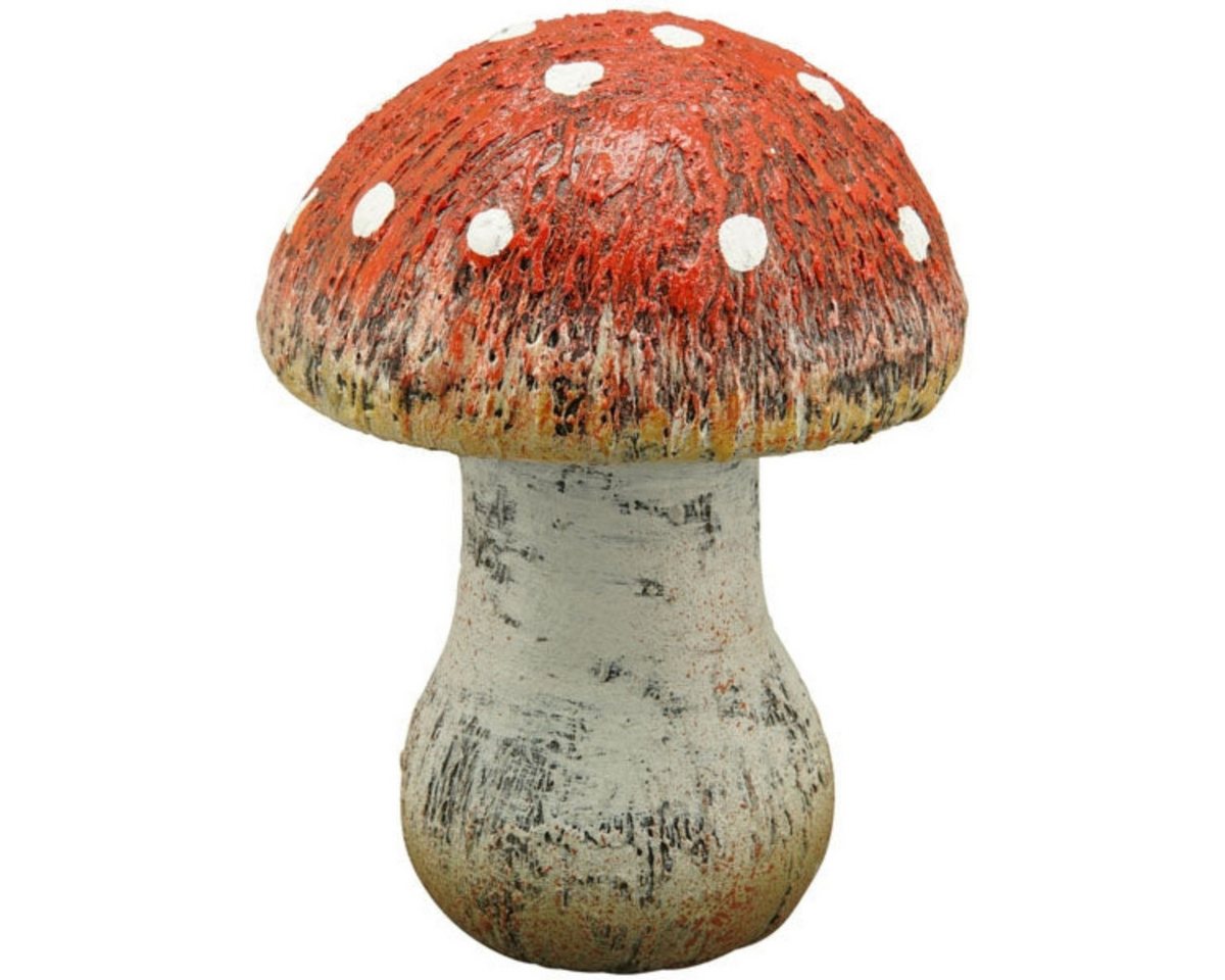 finehomegarden Dekofigur Pilz Keramik Garten Wald rot-natur Ø14cm H18cm Herbst Herbstdeko (1 St), Aufsteller Dekoration von finehomegarden