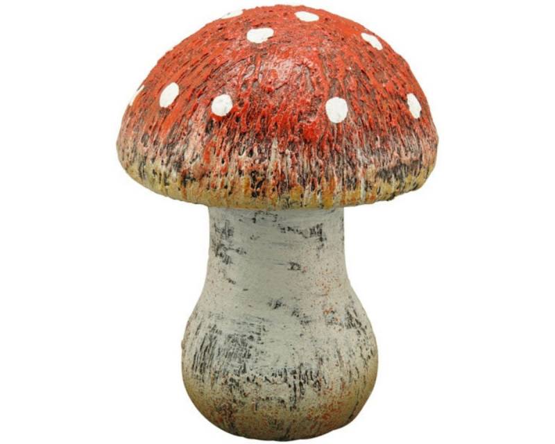 finehomegarden Dekofigur Pilz Keramik Garten Wald rot-natur Ø14cm H18cm Herbst Herbstdeko (1 St), Aufsteller Dekoration von finehomegarden