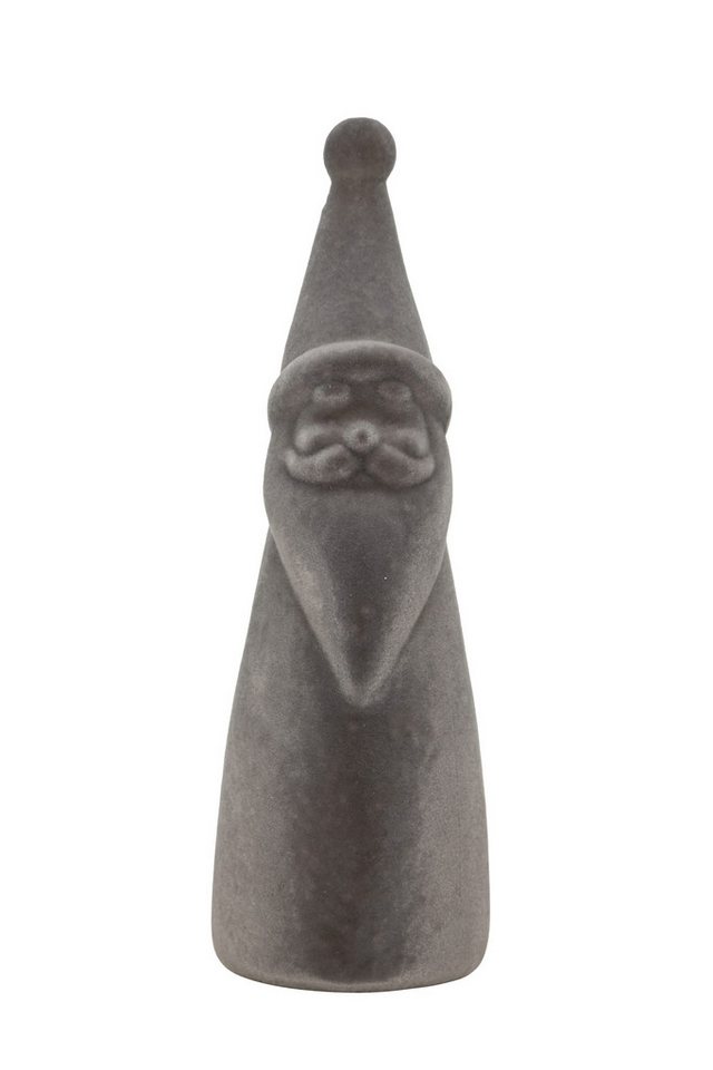 finehomegarden Dekofigur Weihnachtsmann Santa Nikolaus grau/braun H30cm + H46cm Skulptur (1 St), Poly Weihnachten Figur 2Größen wählbar von finehomegarden