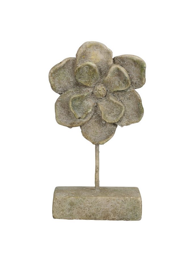 finehomegarden Dekoobjekt Blume auf Fuß Zement grau/braun Skulptur 14x9cm H27cm +20x9cm H34cm (1 St), Figur Blüte Fensterdekoration 2Größen / Paket von finehomegarden