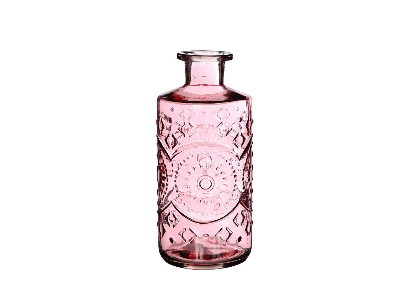 finehomegarden Dekovase 2x Glas Flasche BERLIN Ø9cm H21cm Glasflasche 2erSet Flasche (Set, 2 St., 2 Stück), Glasvase Vintage Vase klar, pink, grün, grau 4Farben wählbar von finehomegarden