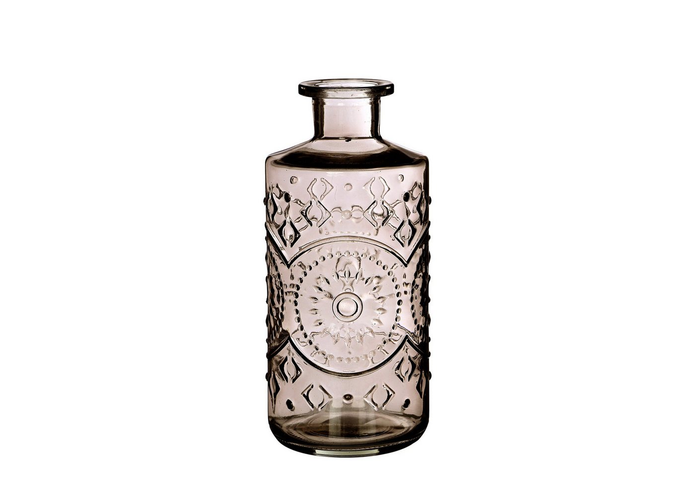 finehomegarden Dekovase 2x Glas Flasche BERLIN Ø9cm H21cm Glasflasche 2erSet Flasche (Set, 2 St., 2 Stück), Glasvase Vintage Vase klar, pink, grün, grau 4Farben wählbar von finehomegarden