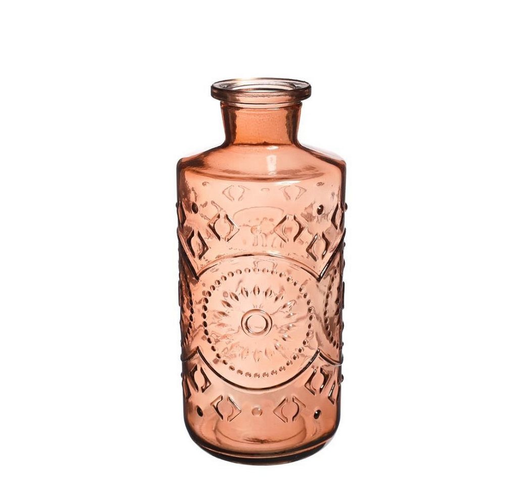 finehomegarden Dekovase 2x Glas Flasche BERLIN Ø9cm H21cm Glasflasche 2erSet Flasche Vintage (Set, 2 St., 2 Vasen), Vase mahagoni Glasvase von finehomegarden
