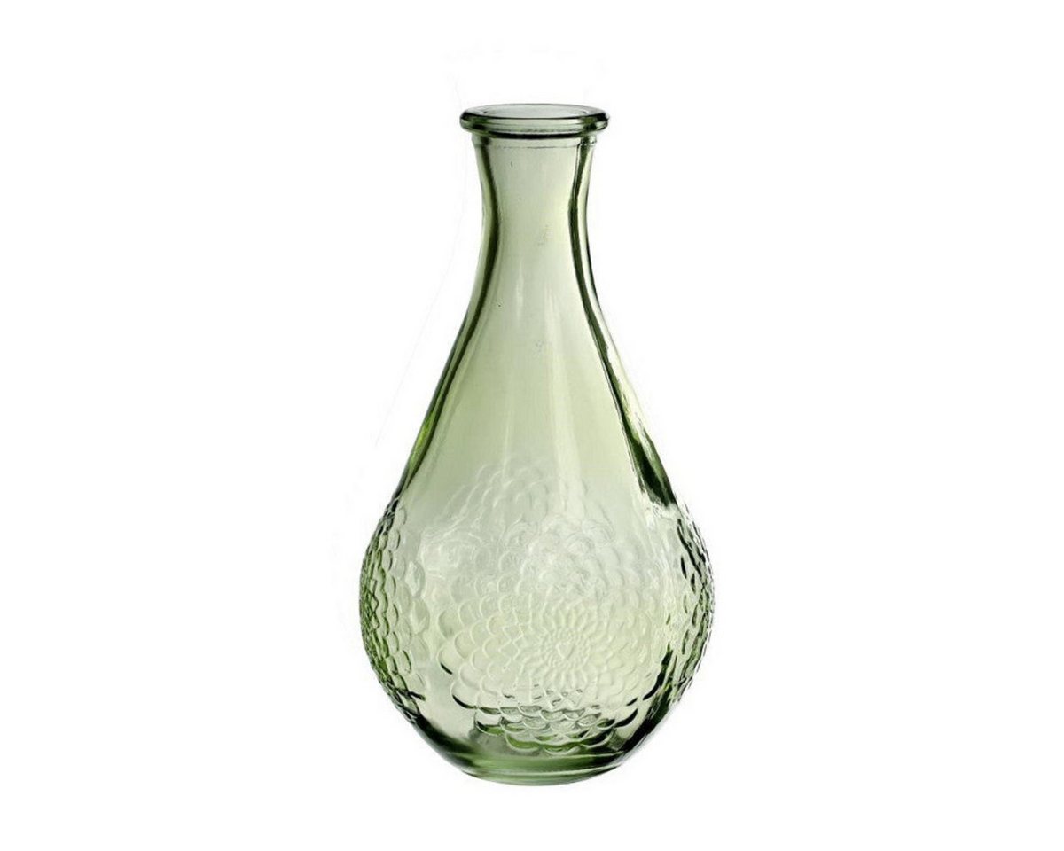 finehomegarden Dekovase 3x Glas Flasche DAHLIA Ø9cm H16cm Glasflasche 3erSet Flasche Glasvase (3er Set, 3 St., 3 Vasen), Vintage Vase pink, ocean rosa smaragd, grün 5Farben wählbar von finehomegarden
