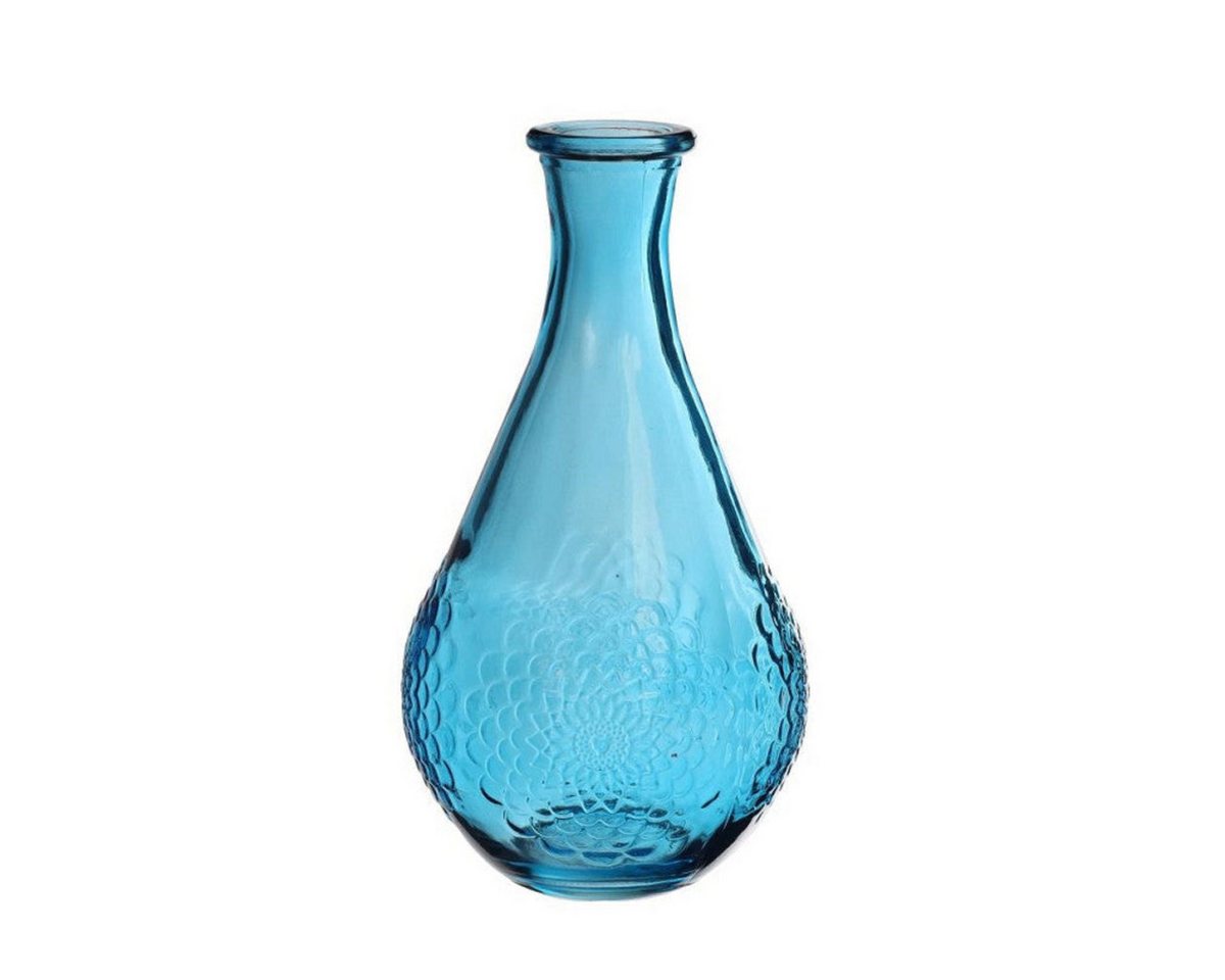finehomegarden Dekovase 3x Glas Flasche DAHLIA Ø9cm H16cm Glasflasche 3erSet Flasche Glasvase (3er Set, 3 St., 3 Vasen), Vintage Vase pink, ocean rosa smaragd, grün 5Farben wählbar von finehomegarden