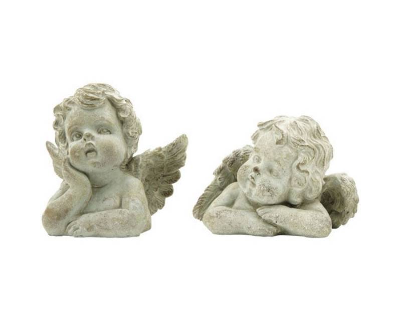 finehomegarden Engelfigur Engel Zement 2fach sort. StoneArt creme Skulptur Dekoration (2 St), Ø16,5x11xm +16,5x16cm Figur 2Größen wählbar von finehomegarden