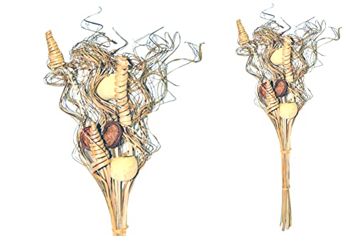 finehomegarden Exoten Sortiment 7-teilig Trockenblumen Strauß Boho Style Smart Curly Natur 66cm Grabaufleger Trauerfloristik Allerheiligen Herbstdeko Totensonntag von finehomegarden