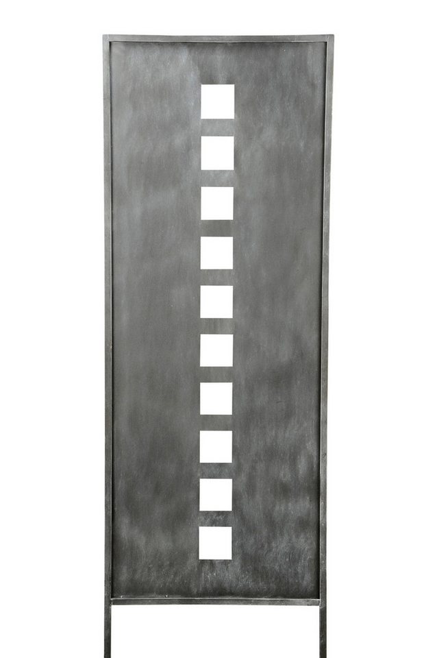finehomegarden Gartenstecker Stele Metall Quadrat Sichtschutz grau Windschutz Outdoor H199cm B64cm Dekowand Garten / Paket-Sperrgut von finehomegarden