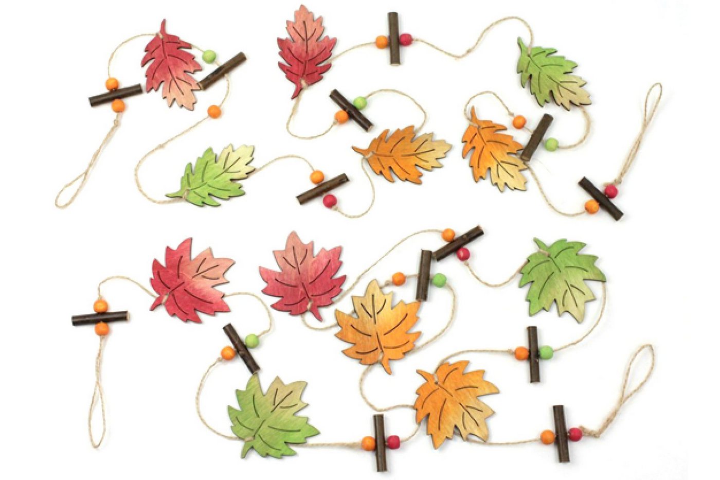 finehomegarden Hängedekoration Herbstdeko Girlande Dekohänger Dekoration Herbst Blatt 2fach sort. (Set, 2 St., 2x Girlande), Dekohänger Herbsthänger Box/ 2 Stück bunt), Herbstblätter von finehomegarden