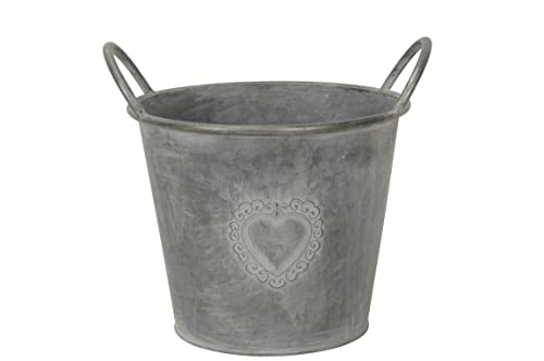 finehomegarden Metall Topf Herz Vintage Blumentopf mit Griff Ø24cm H20cm Valentinstag Übertopf von finehomegarden