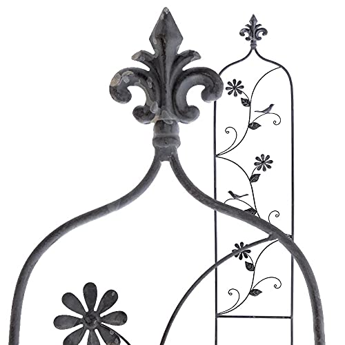 finehomegarden Rankgitter Lilie Rankhilfe Metall anthrazit H112cm Spalier Pflanzgitter Garten von finehomegarden