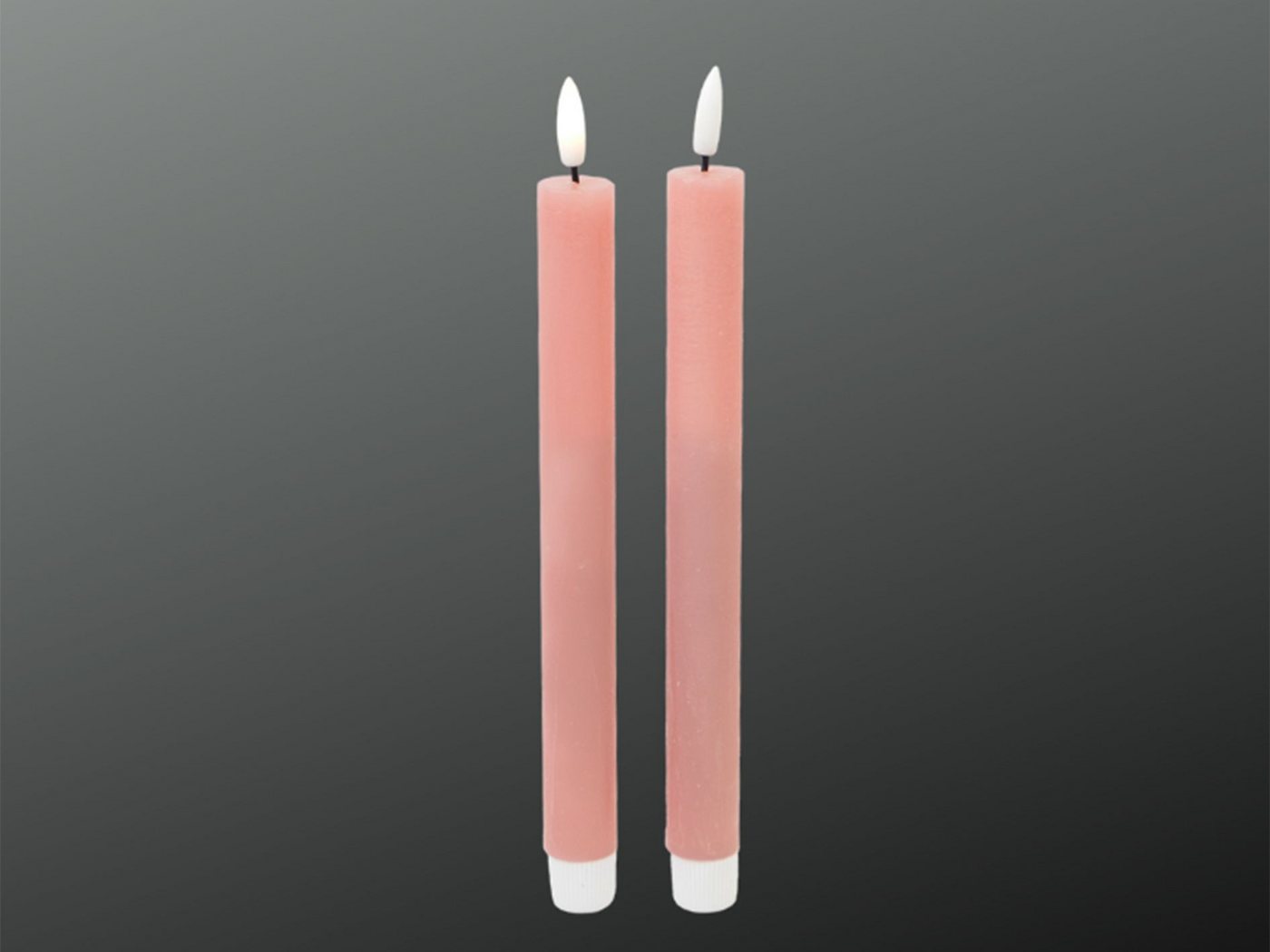 finehomegarden Spitzkerze LED-Kerze Spitzkerze LED Stabkerze Set/2 malve Ø2,2cm H24cm on/off (Set, 2-tlg), Schalter Tafelkerze Dinner Dekoration von finehomegarden