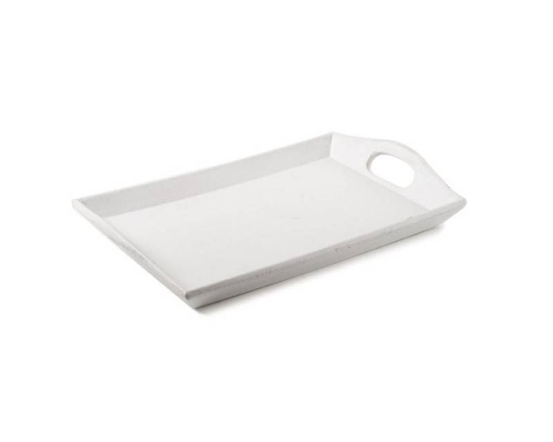 finehomegarden Tablett 2x Dekotablett Holz weiß Serviertablett Holztablett 26x16cm H3cm, Holz, (2-tlg), rechteckig Kerzentablett Deko / Paket von finehomegarden