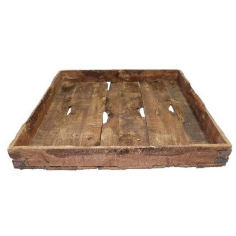 finehomegarden Tablett Dekotablett Holz Serviertablett Aged Natur 70x35cm H8cm Used Look, Holz, (1-tlg), Tablett Kerzentablett Holztablett / Paket von finehomegarden
