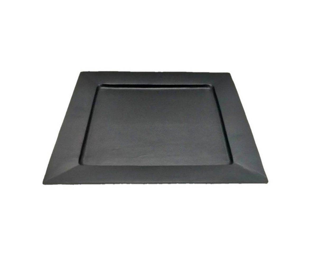 finehomegarden Tablett Dekotablett Metall Spuare schwarz matt Kerzentablett 50x50cm, Metall, (1-tlg), Tablett Dekotablett Metalltablett Kerzentablett / Paket von finehomegarden