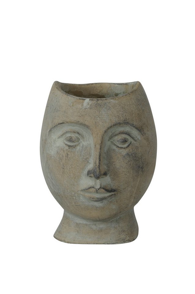 finehomegarden Übertopf Pflanzkopf Zement patina/grau Büste Ø15x13,5cmH18,5cm Skulptur (1 St), Pflanzgefäß Gesicht Pflanztopf Topf / Paket von finehomegarden