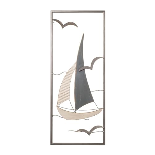 finehomegarden Wandbild Segelschiff Maritim Wandobjekt Dekoobjekt Bild Metall 25x2x H61cm Deko von finehomegarden