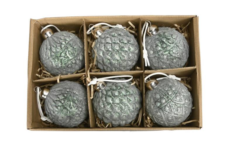 finehomegarden Weihnachtsbaumkugel Baumkugeln Ø8cm Box/6Stück 3fach sort. grün matt Weihnachten (6 St), Christbaumkugel Dekoration Baumschmuck von finehomegarden