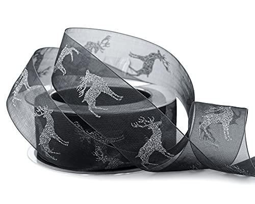 20 m x 40 mm Chiffonband HIRSCH Schwarz Silber Geschenkband glänzend Dekoband transparent Chiffon Schleifenband Stoffband Deko Geschenkverpackung Glitzer Band Herbst Winter Weihnachten Advent 20 m x 40 mm Chiffonband HIRSCH Schwarz Silber Geschenkband glänzend Dekoband transparent Chiffon Schleifenband Stoffband Deko Geschenkverpackung Glitzer Band Herbst Winter Weihnachten Advent von finemark