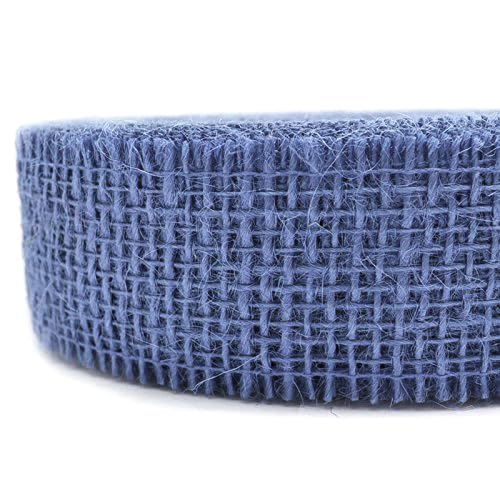 25 m x 40 mm Dekoband JUTE BLAU Kornblau (118) Juteband Geschenkband 4 cm Gitterband Schleifenband aus Naturjute nachhaltig Ostern Taufe Geburt Deko Geschenkverpackung von finemark