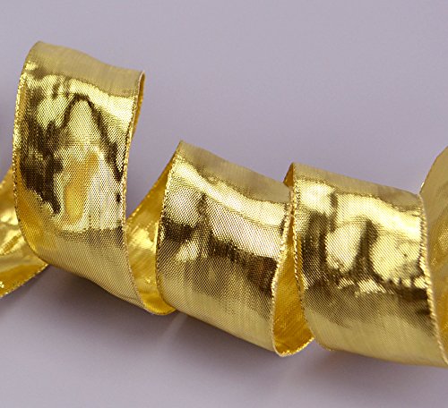 finemark 3 m x 40 mm Dekoband Glossy Gold Glanzband metallic Schleifenband mit Draht glänzend Geschenkband Weihnachten Drahtkantenband finemark 3 m x 40 mm Dekoband Glossy Gold Glanzband metallic Schleifenband mit Draht glänzend Geschenkband Weihnachten Drahtkantenband von finemark