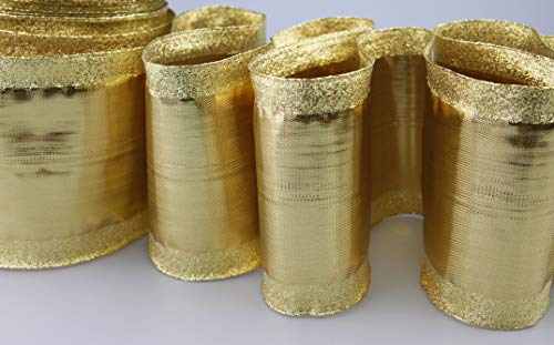 Dekoband GLAMOUR GOLD 3 m x 10 cm Geschenkband Tischband 100 mm glänzend Weihnachten Advent Auto Schleifenband mit Draht golden Drahtkantenband metallic Hochzeit Geburtstag Dekoband GLAMOUR GOLD 3 m x 10 cm Geschenkband Tischband 100 mm glänzend Weihnachten Advent Auto Schleifenband mit Draht golden Drahtkantenband metallic Hochzeit Geburtstag von finemark
