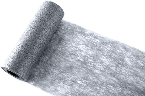 finemark 20 m x 23 cm Dekoband VLIES Silber Schleifenband Geschenkband Deko Netzband Floristik Band Vliesband Dekovlies Tischdekoration zum Basteln Dekorieren Tischläufer Tischband von finemark