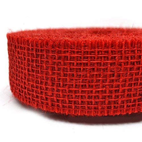 finemark 25 m x 40 mm Dekoband Jute ROT Juteband Geschenkband 4 cm Gitterband Schleifenband aus Naturjute nachhaltig Weihnachten Deko Advent Geschenkverpackung biologisch abbaubar von finemark