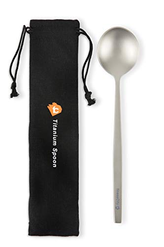 Titanium Long Handled Spoon with a Biggest Bowl, 8.7 inch/ 221mm Round Titanium Spoon comes with a Perfect Soup size bowl to make it a Great outdoor Companion | Camping Spoon with Waterproof Case Titanium Long Handled Spoon with a Biggest Bowl, 8.7 inch/ 221mm Round Titanium Spoon comes with a Perfect Soup size bowl to make it a Great outdoor Companion | Camping Spoon with Waterproof Case von finessCity
