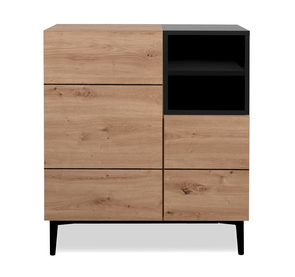 Finori Sideboard Kommode Nola, Artisan Oak / schwarz von Finori