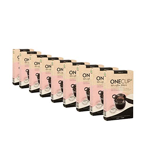 9 x finum 60 ONECUP Coffee Filters (9 Schachteln a 60 Papierfilter im Verkaufstray) - Kaffeefilter zur Nutzung mit separater Halterung von finum
