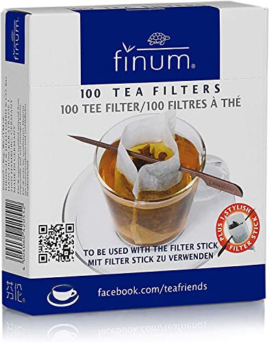 Finum 100 TEEFILTER & STICKS (30 Schachteln) - Papierteefilter, Große Teefilter, loser Tee, Papier-Filter, Einweg Teekannenfilter, Einfülllasche, Biologisch, FSC-Z., Kannen Tee-Filter - (75x100mm) von finum