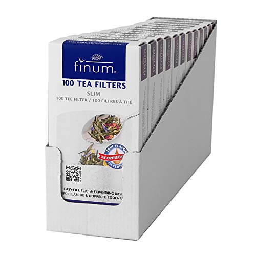 finum® 100 TEEFILTER S (12 Schachteln) - Papierteefilter, Große Teefilter, loser Tee, Papier-Filter, Einweg Teekannenfilter, Einfülllasche, Biologisch, FSC-zertifiziert, Kannen Tee-Filter - (155x75mm) von finum