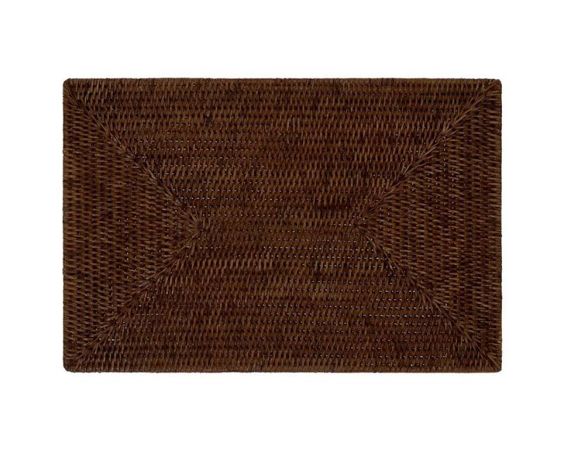 fiolini Platzset / Tischset Rattan Rechteckig, Braun, 45 x 30 x 1 cm von fiolini