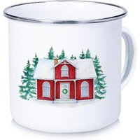 Emaille Tasse Kaffee Becher Campertasse Schwedenhaus Weihnachten Weihnachtsgeschenk Vanlife Skandinavisch Scandi Hygge von fioniony