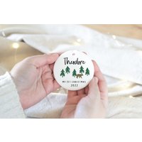 Personalisierte Kugel, Keramikkugel, Babys Erstes Weihnachten, Neue Baby-Verzierung, Geschenk Für Neffe, Benutzerdefinierte Verzierung, Kugel von firastudio