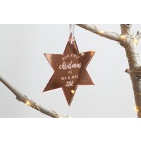 Personalisierte Ornament, Unser Erstes Weihnachten, Mr & Mrs Spielerei, Benutzerdefinierte Hochzeitsornament, Personalisierte Geschenk Für Sie von firastudio