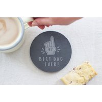 Personalisierter Schiefer Untersetzer Mit Gravur, Geschenk Für Papa, Kaffeeliebhaber, Tee-Liebhaber-Geschenk, Bester Vater Aller Zeiten von firastudio