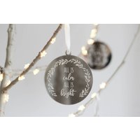 Silber Christbaumkugel, Rustikale Weihnachtsdekor, Weihnachtskugel, Geschenke Für Sie, Weihnachtszitat Geschenk, Weihnachtsgeschenk, Mama von firastudio