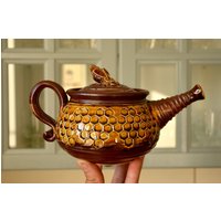 Keramik Teekanne, Handgefertigte Keramik, Waben Dekor, Handgemachte Made in Ukraine, Kunst, Biene Küchen Teekessel, Geschenkidee von firaworkshopUA