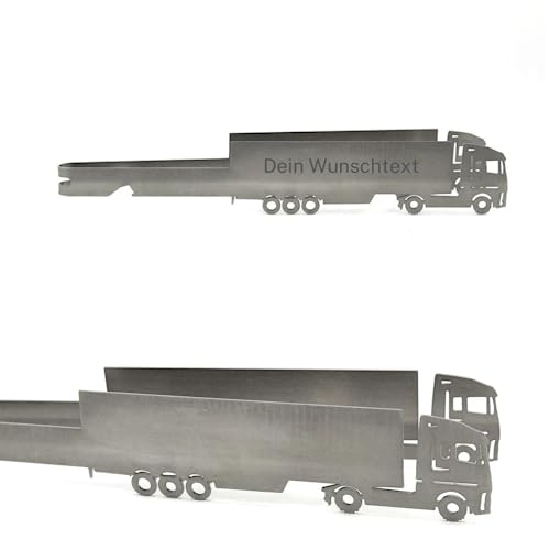 firemeister Grillzange Edelstahl, verschiedene Motive, mit Lasergravur personalisierbar, Geschenkidee (LKW/Auflieger) von firemeister