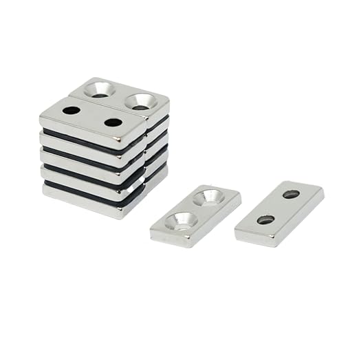 N42 Neodym Magnet - 20mm x 10mm x 3mm Dick x 3,5mm C/S - 4,2kg Zug - Norden - Pack Von 10 von First4Magnets