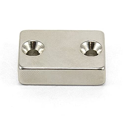 N42 Neodym - Magnet Für Möbelfixierungen, Hängende Grafiken und Halten von Türen und Schubladen - 30mm x 21mm x 8mm Mit 2X 4,2mm C/Versunken - 17,1kg Zug - Süd Nach Süden von first4magnets