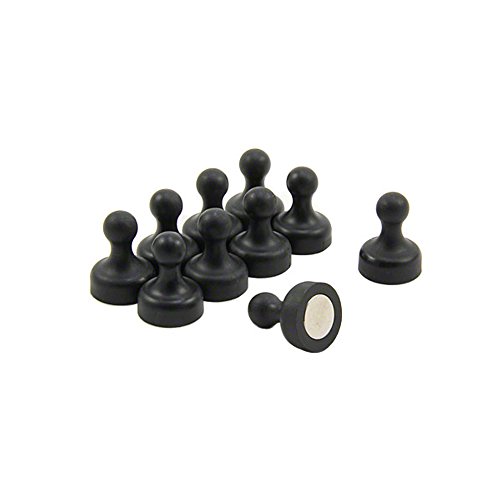 First4magnets F4MSBKHP-10 Hohe Power Black Skittle Magnet - Büro & Kühlschrank (19mm Durchmesser x 25mm hoch) (Packung mit 10), Silver, 25 x 10 x 3 cm von first4magnets