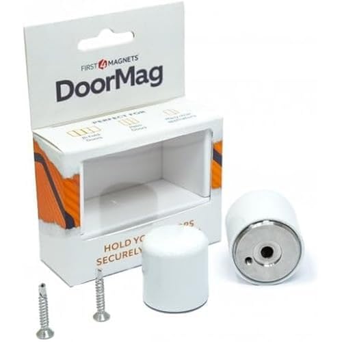 DoorMag Bifold Türmagnet | Türstopper & Magnet mit Schnappverschluss | Befestigungsschrauben im Lieferumfang enthalten (weiß) von first4magnets