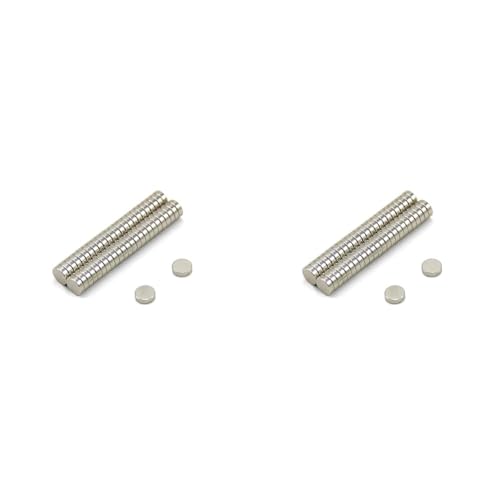 First4magnets F0502-N35-50 5mm Durchmesser x 2mm dicker N35 Neodym-Magnet-0,51kg Anziehungskraft (50 St-Packung), Silber, dia thick, Stück (Packung mit 2) von first4magnets