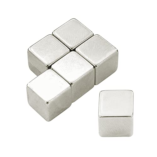 First4magnets F101-60 10 x 10 x 10 mm dicken N42 Neodym-Magneten - 4,7 kg ziehen (Packung mit 60), Silver, 25 x 10 x 3 cm von first4magnets