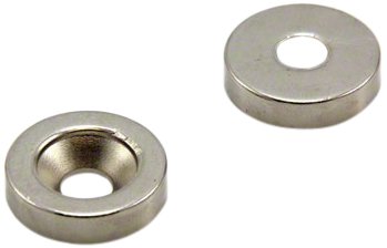 Neodym - Magnet Für Kunst, Kunsthandwerk, Modellherstellung, Diy, Hobbys - 20mm Durchmesser x 5mm Dicke x 6mm C/S - 7,1kg Zug - Norden - Pack von 2 von first4magnets