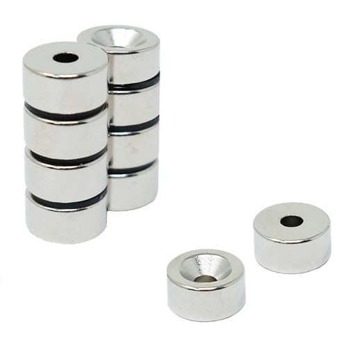 Neodym - Magnet Für Kunst, Kunsthandwerk, Modellherstellung, Diy, Hobbys - 15mm Durchmesser x 7,5mm Dick x 4,2mm C/Waschbecken - 5,7kg Pull - South - Pack von 2 von first4magnets