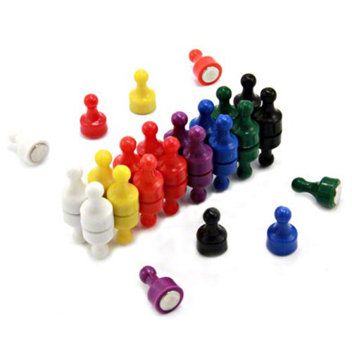 First4magnets F4MRS-32 Regenbogen Skittle Magnet - Büro & Kühlschrank - 8 Farben (12mm Durchmesser x 21mm hoch) (Packung mit 32), Silver, 25 x 10 x 3 cm von first4magnets